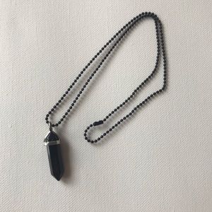 Black Chakra Pendant Necklace